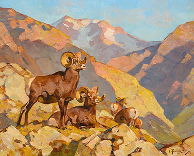 Carl Rungius Happy Valley Rams reproduction-de-tableau