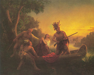 Carl Wimar L'enlèvement de la fille de Daniel Boone reproduction-de-tableau