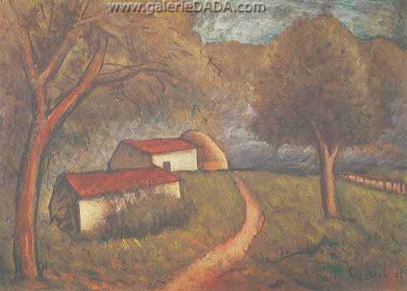 Carlo Carra Un cottage reproduction-de-tableau