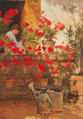 Childe Hassam Géraniums reproduction-de-tableau