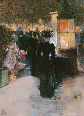 Childe Hassam Paris nocturne reproduction-de-tableau