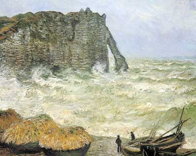 Claude Monet Etretat, mer rugueuse reproduction-de-tableau