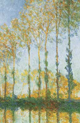 Claude Monet Peupliers, effet blanc et jaune reproduction-de-tableau