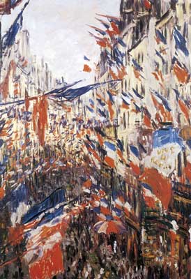 Claude Monet Rue Montorgeuil décorée de drapeaux reproduction-de-tableau