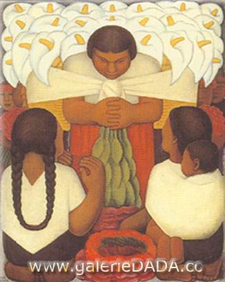 Diego Rivera Jour des fleurs reproduction-de-tableau