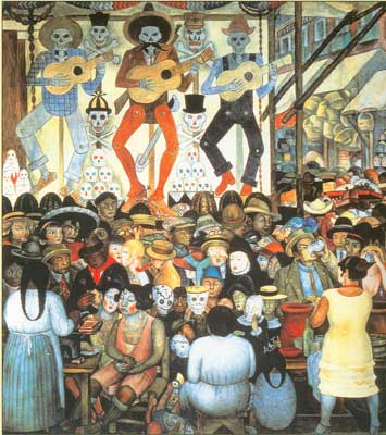 Diego Rivera Le jour des morts reproduction-de-tableau