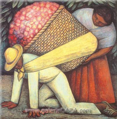 Diego Rivera Le porteur de fleurs reproduction-de-tableau