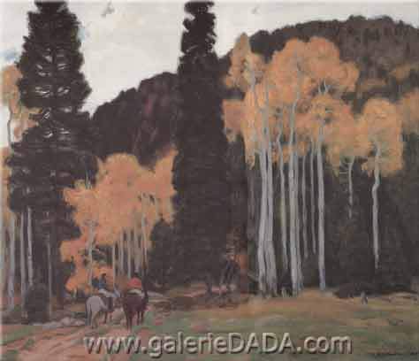 E. Martin Hennings Taos Indian Riders reproduction-de-tableau