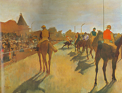 Edgar Degas Sur le parcours de course reproduction-de-tableau