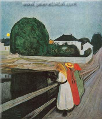 Edvard Munch Les filles sur la jetée reproduction-de-tableau