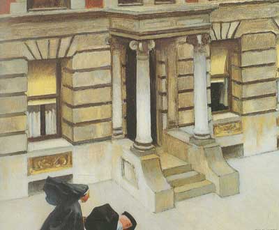 Edward Hopper Trottoirs de New York reproduction-de-tableau