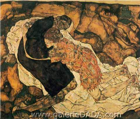 Egon Schiele La mort et la jeune fille reproduction-de-tableau