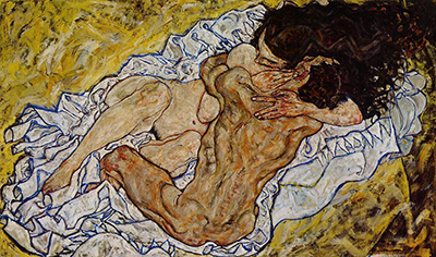 Egon Schiele L'étreinte reproduction-de-tableau