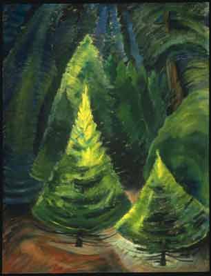 Emily Carr Arbres, n ° 1 reproduction-de-tableau