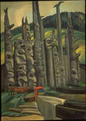 Emily Carr Forêt totem reproduction-de-tableau