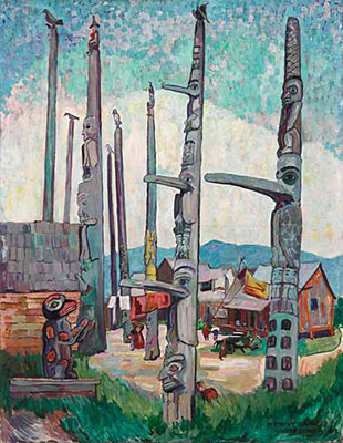 Emily Carr Totem, Kitseukla reproduction-de-tableau