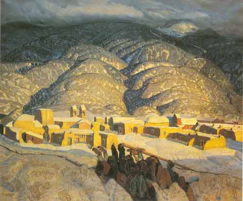 Ernest L. Blumenschein Montagnes de Sangre de Cristo reproduction-de-tableau