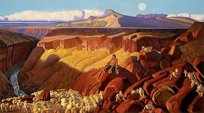 Ernest L. Blumenschein Un après-midi de l'éleveur de moutons reproduction-de-tableau