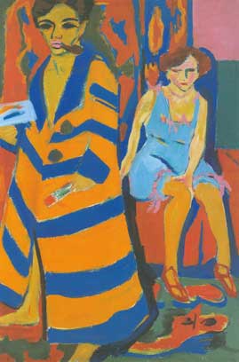 Ernst Ludwig Kirchner Autoportrait avec modèle reproduction-de-tableau