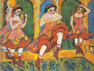 Ernst Ludwig Kirchner Danseurs de Czardas reproduction-de-tableau