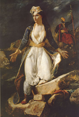 Eugene Delacroix La Grèce sur les ruines de Missolonghi reproduction-de-tableau