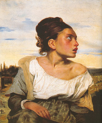 Eugene Delacroix Orpan Girl au Cemetry reproduction-de-tableau