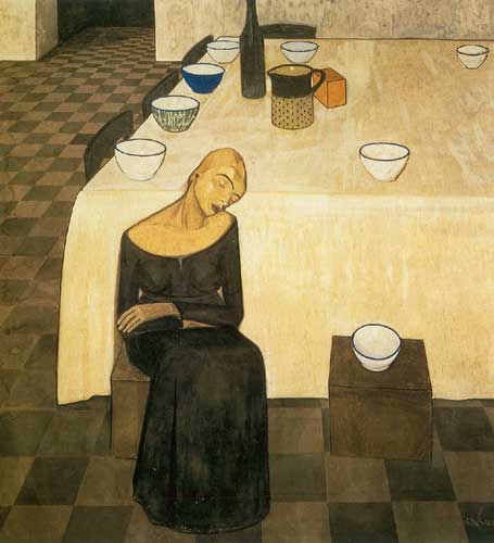 Felice Casorati Lattesa reproduction-de-tableau