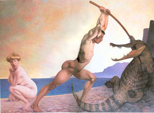 Felix Vallotton Preseus Taunts le Dragon reproduction-de-tableau