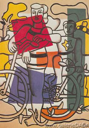 Fernand Leger Deux filles sur des vélos reproduction-de-tableau