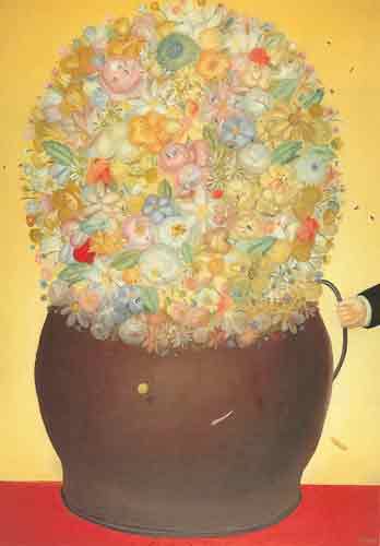 Fernando Botero Florero reproduction-de-tableau