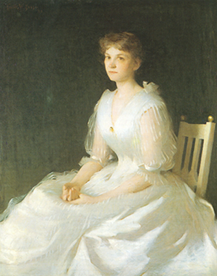 Frank W. Benson Portrait en blanc reproduction-de-tableau