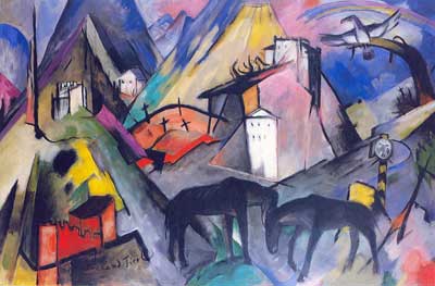 Franz Marc Le malheureux pays du Tyrol reproduction-de-tableau