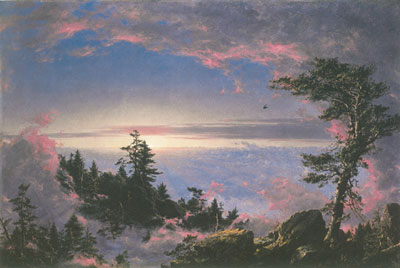 Frederic Edwin Church Au-dessus des nuages à Sunrise reproduction-de-tableau