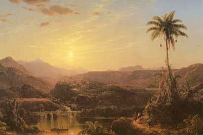 Frederic Edwin Church Le lever du soleil de Cordilleras reproduction-de-tableau