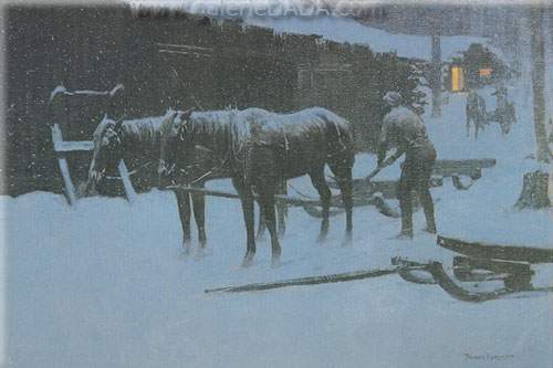 Frederic Remington La fin de la journée reproduction-de-tableau