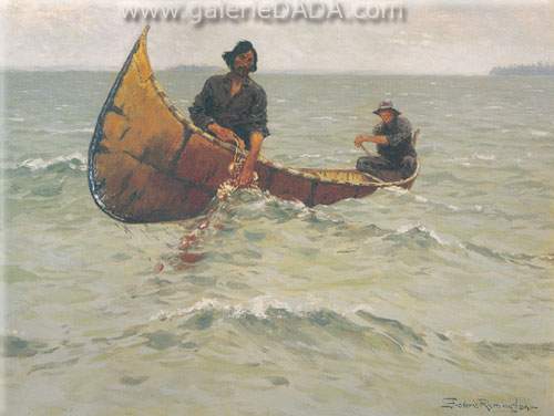 Frederic Remington Tirer le filet reproduction-de-tableau