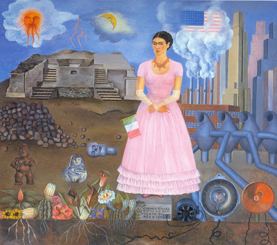 Frida Kahlo Autoportrait à la frontière reproduction-de-tableau