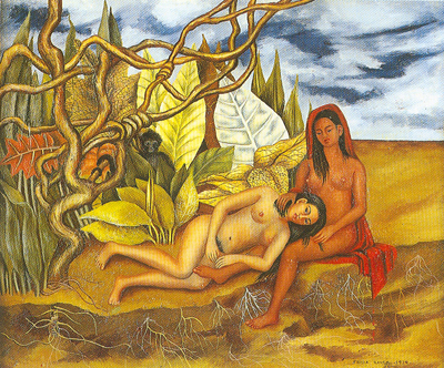 Frida Kahlo Deux nus dans une forêt reproduction-de-tableau