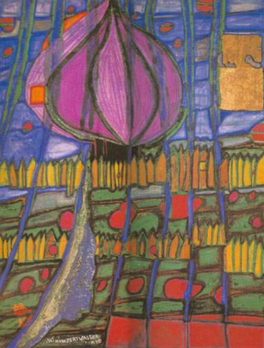 Friedensreich Hundertwasser Pluie de sang? (2) reproduction-de-tableau