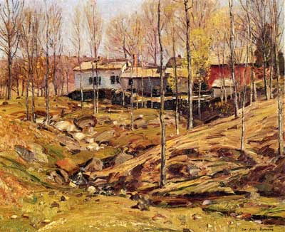 George Gardner Symons Paysage avec maisons reproduction-de-tableau