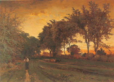 George Innes Paysage du soir reproduction-de-tableau