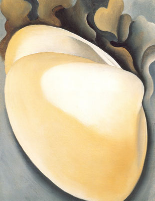 Georgia OKeeffe Coquilles de palourdes Tan avec des algues reproduction-de-tableau