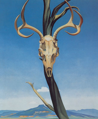 Georgia OKeeffe Dears Skull avec Pedernal reproduction-de-tableau