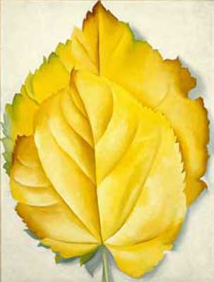 Georgia OKeeffe Deux feuilles jaunes reproduction-de-tableau