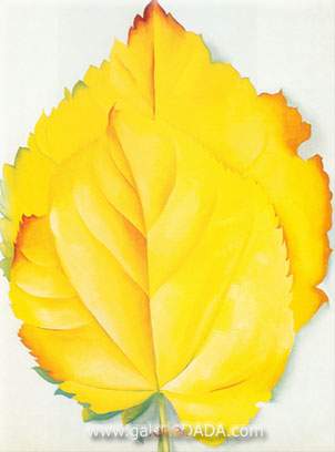 Georgia OKeeffe Feuilles jaunes reproduction-de-tableau