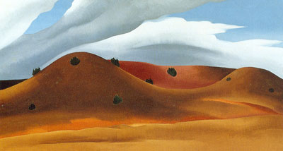 Georgia OKeeffe Grey Hills peint en rouge reproduction-de-tableau