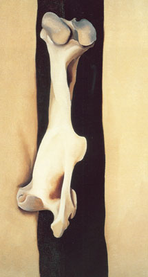 Georgia OKeeffe Os de la cuisse sur bande noire reproduction-de-tableau