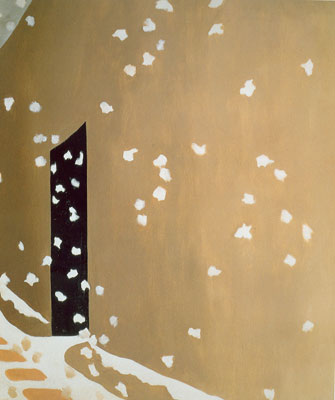 Georgia Okeeffe Porte noire avec neige reproduction-de-tableau