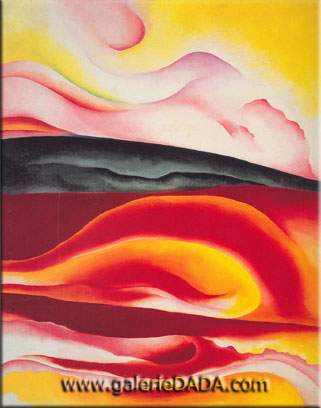 Georgia OKeeffe Red Yellow et Black Streak reproduction-de-tableau