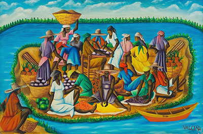 Gerard Valcin île d'Haïti reproduction-de-tableau